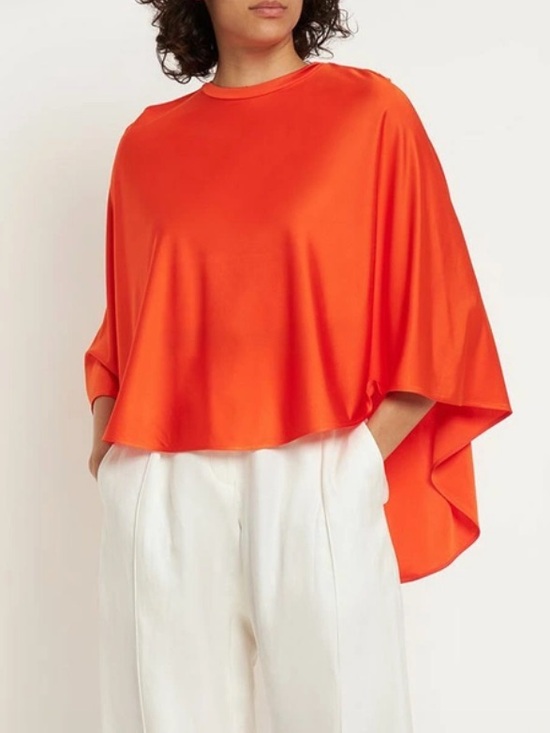 Stella McCartney Tops - STELLA MCCARTNEY - Draped Fluid tee top Viscose Satin Cape Top medium